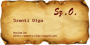 Szenti Olga névjegykártya